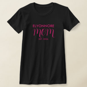 T-shirt Nom personnalisé de maman blanc établi par écritur