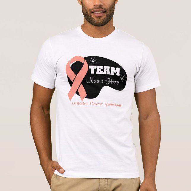 T-shirt Nom personnalisé d'équipe - Cancer utérin (Devant)