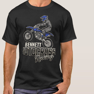 T-shirt Nom personnalisé Dirt Vélo Rider Motocross Racing