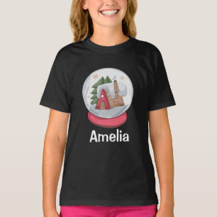 T-shirt Nom personnalisé du boule de neige