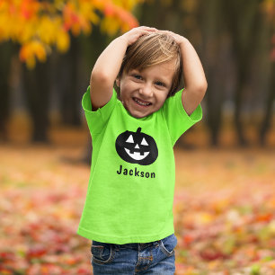 T-shirt Nom personnalisé du Citrouille noir mignon Hallowe