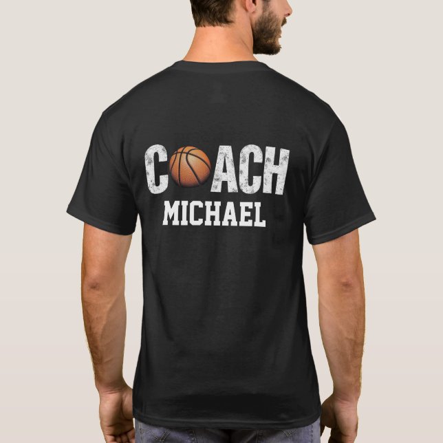 T-shirt Nom personnalisé entraîneur de basket-ball tee per (Dos)