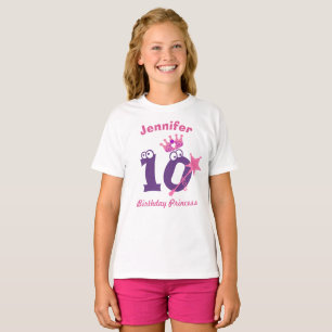 T-shirt Nom personnalisé et âge Anniversaire Princesse