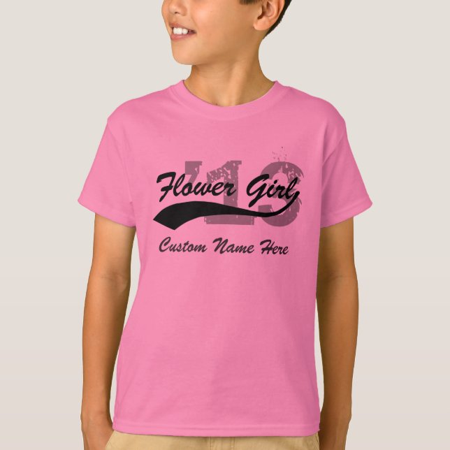 T-shirt Nom personnalisé et année Flower Girl Shirt (Devant)