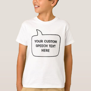 T-shirt Nom personnalisé et bulle vocale texte