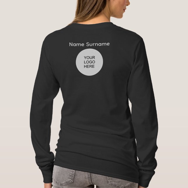 T-shirt Nom personnalisé et logo de l'entreprise ici Femme (Dos)