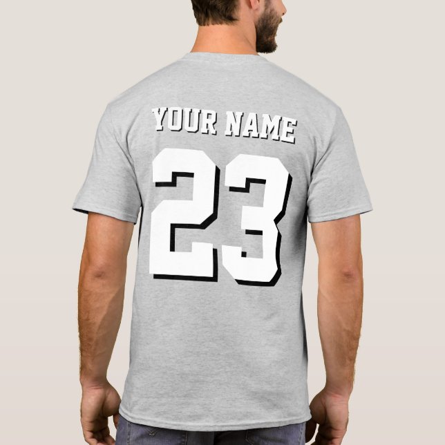 T-shirt Nom personnalisé et numéro Jersey Sports (Dos)