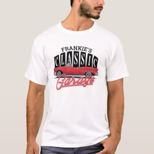 T-shirt Nom personnalisé Faux Neon Garage de voiture class