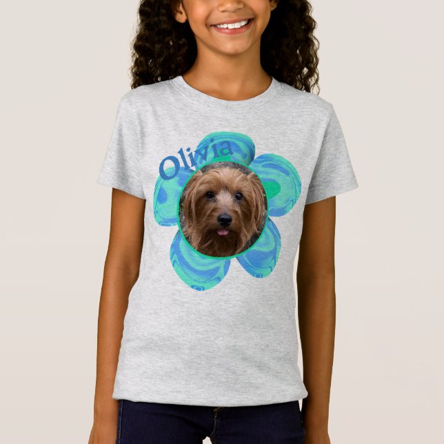 T-Shirt Nom personnalisé Fleur photo (Devant)