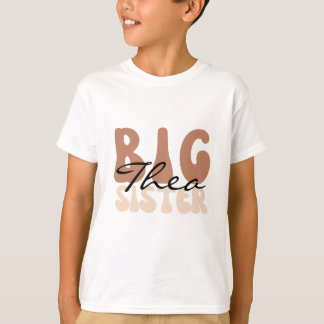 T-shirt Nom personnalisé grande soeur boho chic typographi