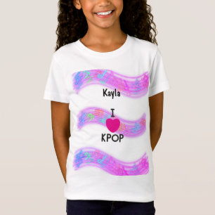 T-Shirt Nom personnalisé I Love K-pop