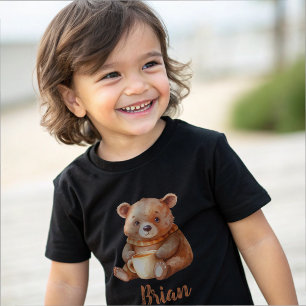 T-shirt Nom personnalisé joli ours en peluche
