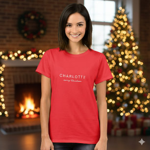 T-shirt Nom personnalisé Joyeux Noël femmes