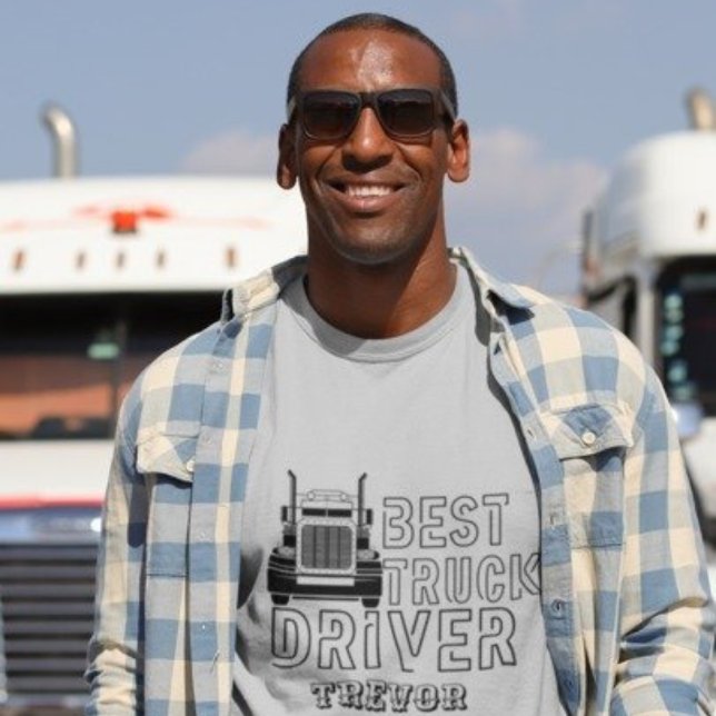 T-shirt Nom personnalisé Meilleur conducteur de camion Tra (Créateur téléchargé)
