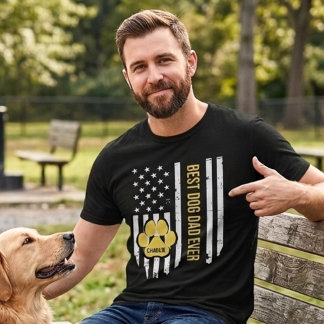 T-shirt Nom personnalisé Meilleur Papa Chien de tous les t