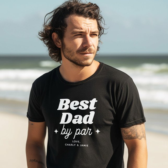 T-shirt Nom personnalisé Meilleur papa Par Par Cool Rétro (Créateur téléchargé)