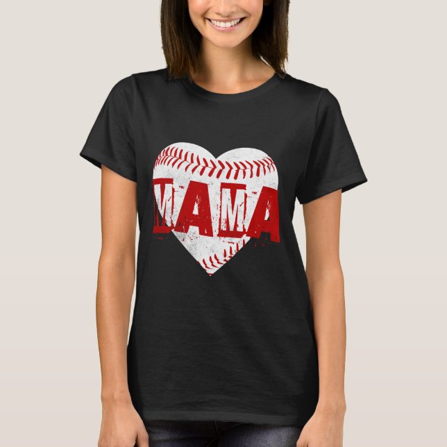 T-shirt Nom personnalisé Mère de baseball (Devant)