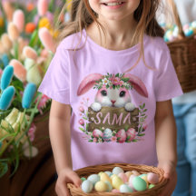 Nom personnalisé mignon lapin de Pâques enfants