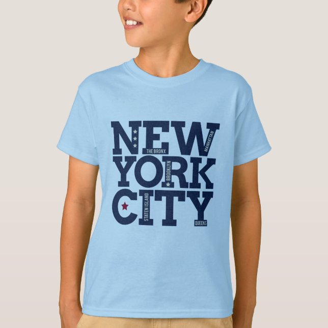 T-shirt Nom personnalisé New York City Typographie vêtemen (Devant)