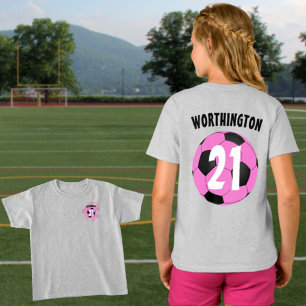 T-shirt Nom personnalisé Numéro du ballon de football bl