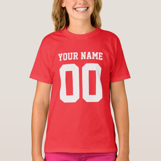T-shirt Nom personnalisé Numéro Filles Football Jersey Shi (Devant)