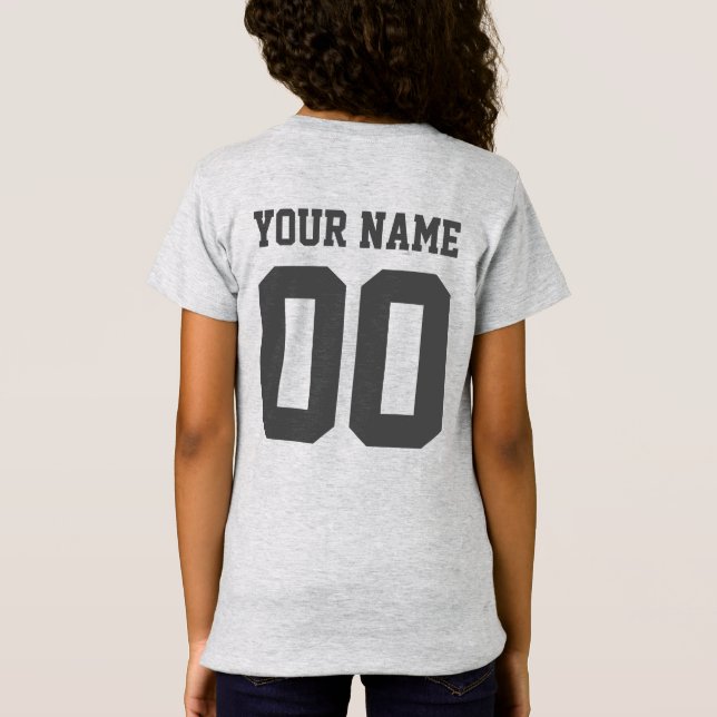 T-Shirt Nom personnalisé Numéro Filles Football Jersey Shi (Dos)