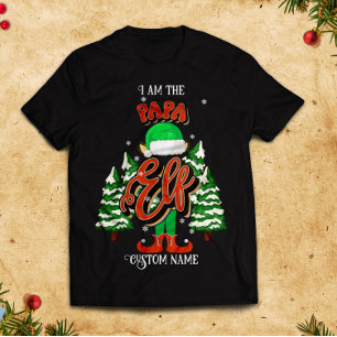 T-shirt Nom personnalisé Papa elf personnalisé