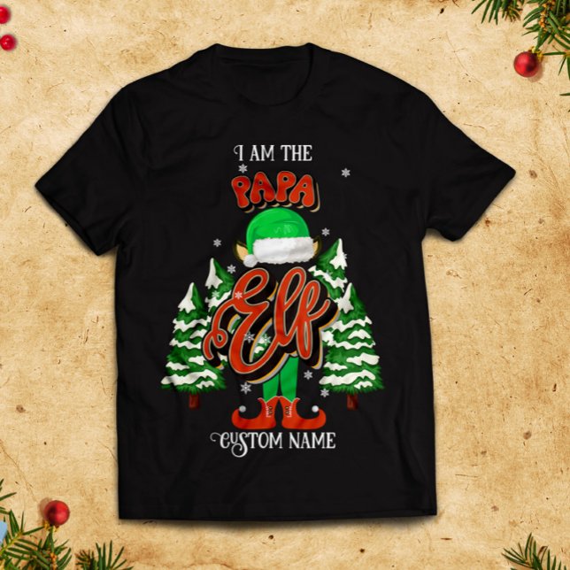 T-shirt Nom personnalisé Papa elf personnalisé (Créateur téléchargé)