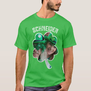 T-shirt Nom personnalisé Photo de trèfle irlandais St Patr