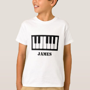 T-shirt Nom personnalisé Pianist Piano Keys