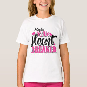 T-shirt Nom personnalisé Pink Little Heart Breaker