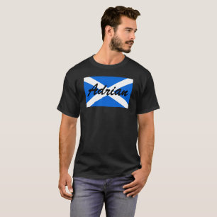 T-shirt Nom personnalisé Scottish Flag Mens cn
