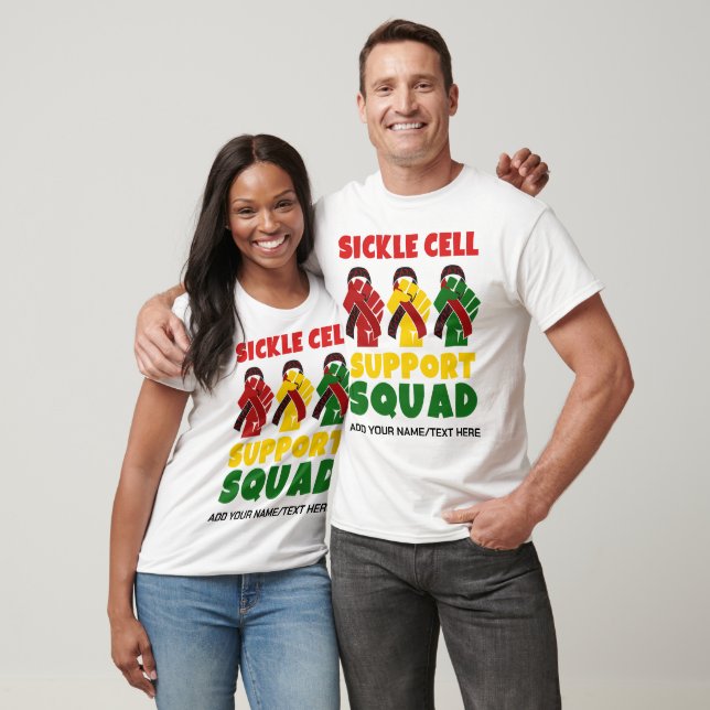 T-shirt Nom personnalisé SICKLE CELL SUPPORT SQUAD (Unisexe)
