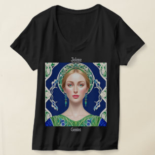 T-shirt Nom personnalisé SIGNE Zodiaque Femme V-Cou