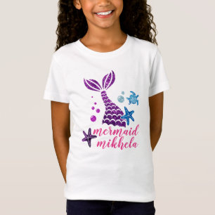 T-Shirt Nom personnalisé Sirène Unicorne Sirène personn