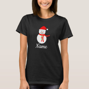T-shirt Nom personnalisé Snowman Noël