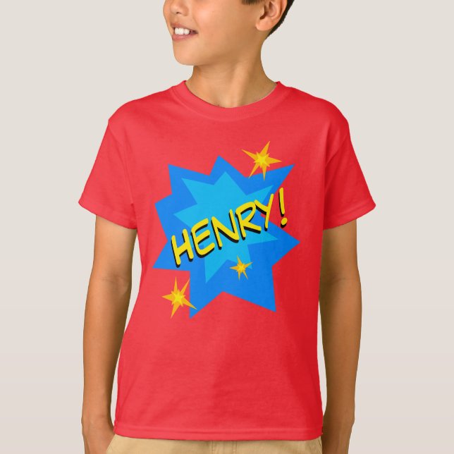 T-shirt Nom personnalisé Superhero garçon (Devant)