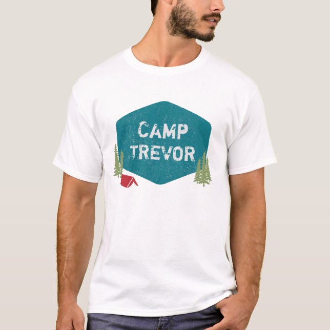 T-shirt Nom personnalisé unique du camp fête d'anniversair (Devant)