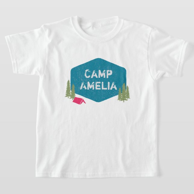 T-shirt Nom personnalisé unique du camp fête d'anniversair (Poser)