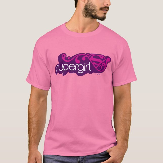 T-shirt Nom Super Supergirl et Bouclier S (Devant)