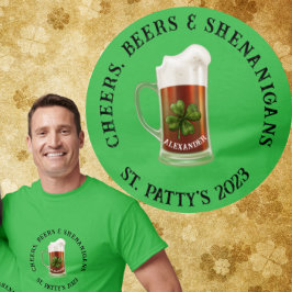 T-shirt Nom sur Mug Cheers Bières et Shenanigans St Pattys