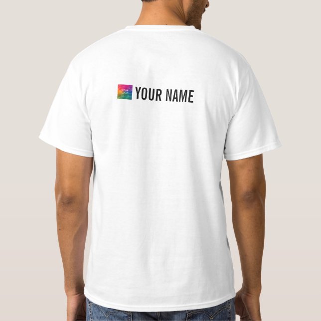 T-shirt Nom Texte Entreprise Logo Ici Hommes Valeur de tra (Dos)