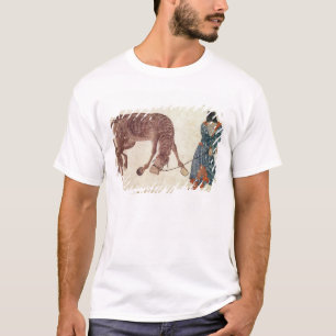 T-shirt Nomade mongol prenant son cheval à l'eau