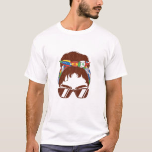 T-shirt Nombre de femmes hispaniques Messy Bun Latina femm