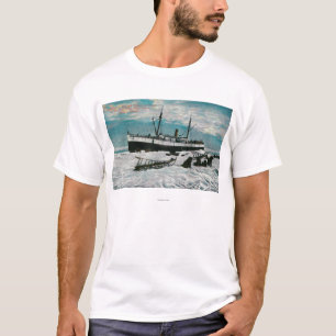 T-shirt Nome, vue de l'Alaska du vapeur sur le bord de