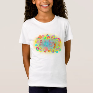 T-shirt nommé d'Abby encadré dans des remous