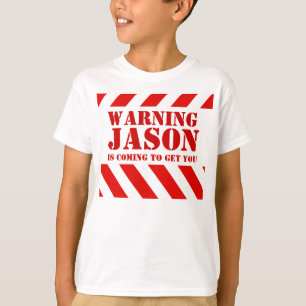 T-shirt nommé de avertissement de Jason des