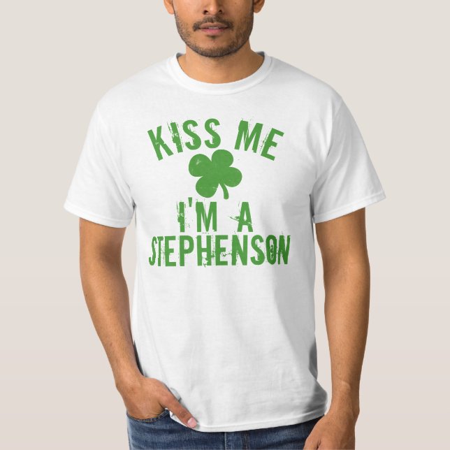 T-shirt Nommés personnalisés m'embrassent le jour vintage (Devant)