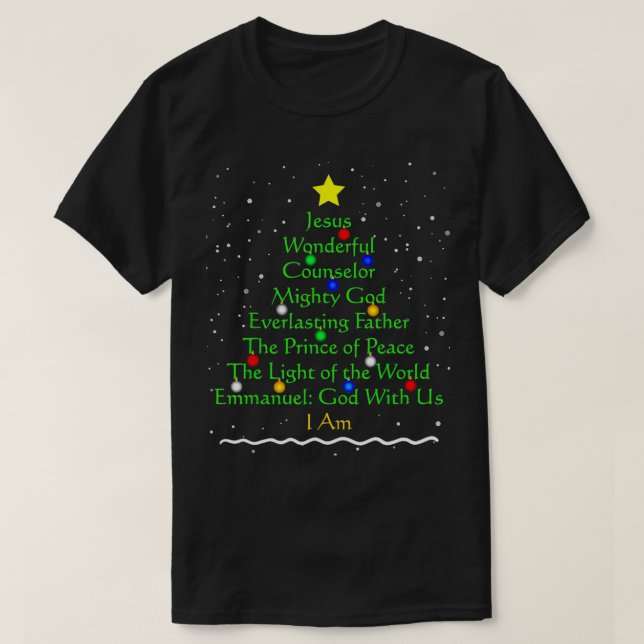 T-shirt Noms bibliques de Noël chrétien de Jésus Don Tr (Design devant)