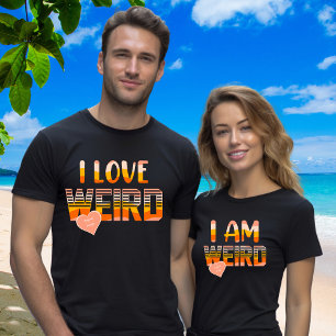 T-shirt Noms dans Coeur Cute Retro Matching Couple I Am